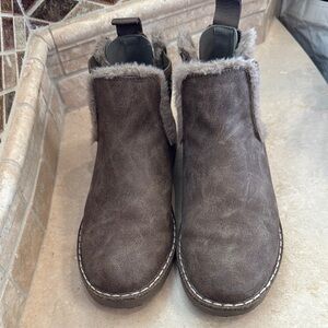 Brown Fur-Lined Ankle Boots